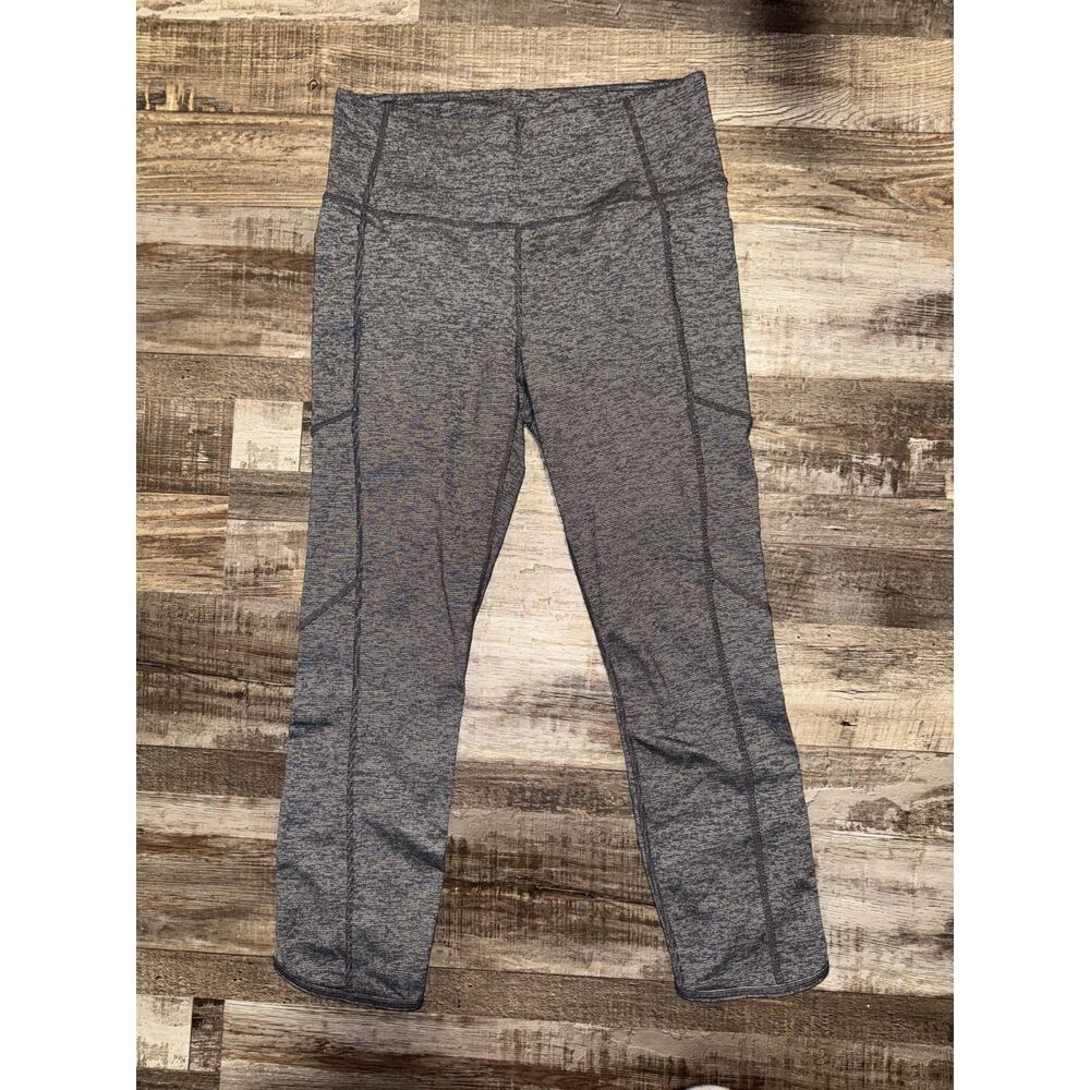 Athleta Gray High Waisted Cropped Leggings Women's Medium